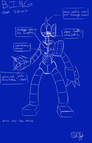 Blueprint type thing for an old oc. Would've been used in some sort of comic